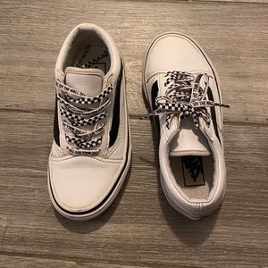 Leather white & black old skool VANS